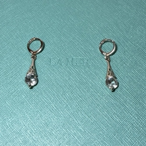 Impression Bridal Jewelry - Silver Crystal drop Earrings